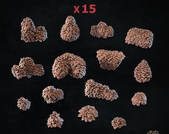 15pc Bushes - Basing Bits (Plants) 28mm/32mm Fantasy Forest Thickets Basing Materials Botanical Garden Scatter Woodland Scenery ElementsZbW
