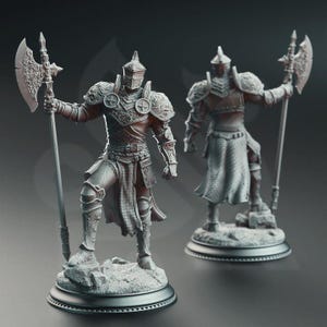 Knight Miniature Dungeons and Dragons 28mm/32mm/38mm Mini RPG Soldier Tabletop Miniature Pathfinder 5e DnD Fighter Set Claudius - DmS