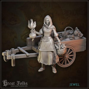 2個 A Generous Harvest DnD ダンジョンズ アンド ドラゴンズ 28 mm/32 mm TTRPG ミニチュア 女性農民バスケットとカート ミニ スキャッター 地形 町民 NPC