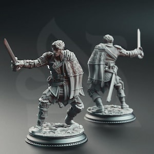 Half Elf Swashbuckler Dungeons and Dragons Fantasy Elf Fighter Miniature RPG Tabletop Miniature DnD Painting Pathfinder 5e DnD Corin - DmS