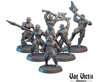 Savage Orc Miniature 6Pc for DnD D&D RPG Table top War games by Vae Victis Miniatures