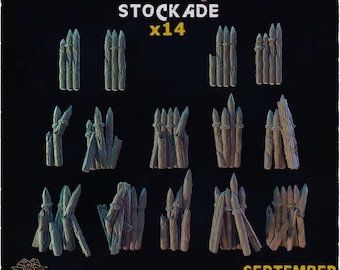 14pc Swamp Stockade Basing Bits | Resin Fantasy Scatter Terrain | Zabavka Workshop