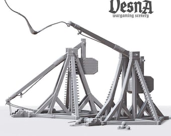 Medieval Trebuchet Siege Engine Miniature | 28mm 32mm Resin Scenery | Vesna Sculpts