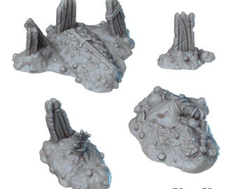 Grave Scatter DnD Dungeons and Dragons 28 mm/32 mm Kerkhofbeeldjes TTRPG Fantasy Wargame Gaming-rekwisieten op tafelblad Corpse Battlefield-figuren