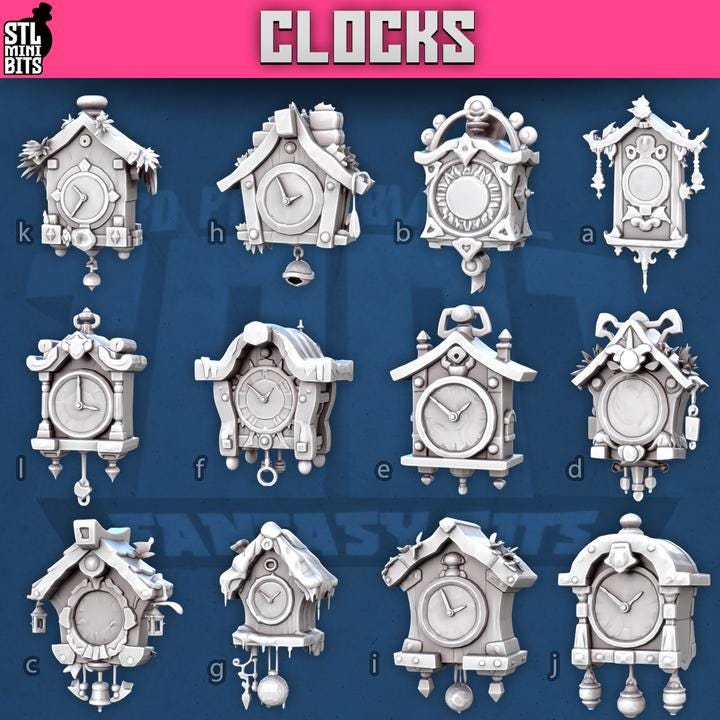 Ttrpg Clock Clock Miniature(s) for Dungeons and Dragons 28mm/32mm Basing Bits Dnd ...