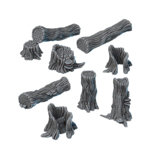 Tree Stumps miniatures, Forest minis 28mm 32mm, DnD, Dungeons and Dragons, Pathfinder, Tabletop RPG