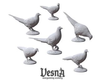 Pheasant Miniatures DnD Dungeons and Dragons DnD Scatter Terrain 28mm/32mm Farm Animals TTRPG Fantasy Wargame Diorama Bird Figures - VS