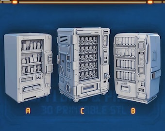 Vending machines for DnD 28mm/32mm Basing Bits Sci-Fi Futuristic Food and Drinks Vending Miniatures TTRPG Wargame Scenery  - STL