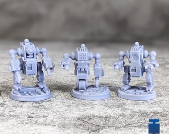 Maintenance Robots 28mm 32mm DnD Dungeons and Dragons Scifi Miniatures for TTRPG Wargames Fantasy Robots Tiny Mechs by Print Minis