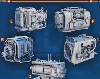 Sci-fi Power Generators for Dungeons and Dragons 28mm/32mm Basing Bits DnD Scatter Terrain Scenery  D&D TTRPG Mini Basing Material - STL