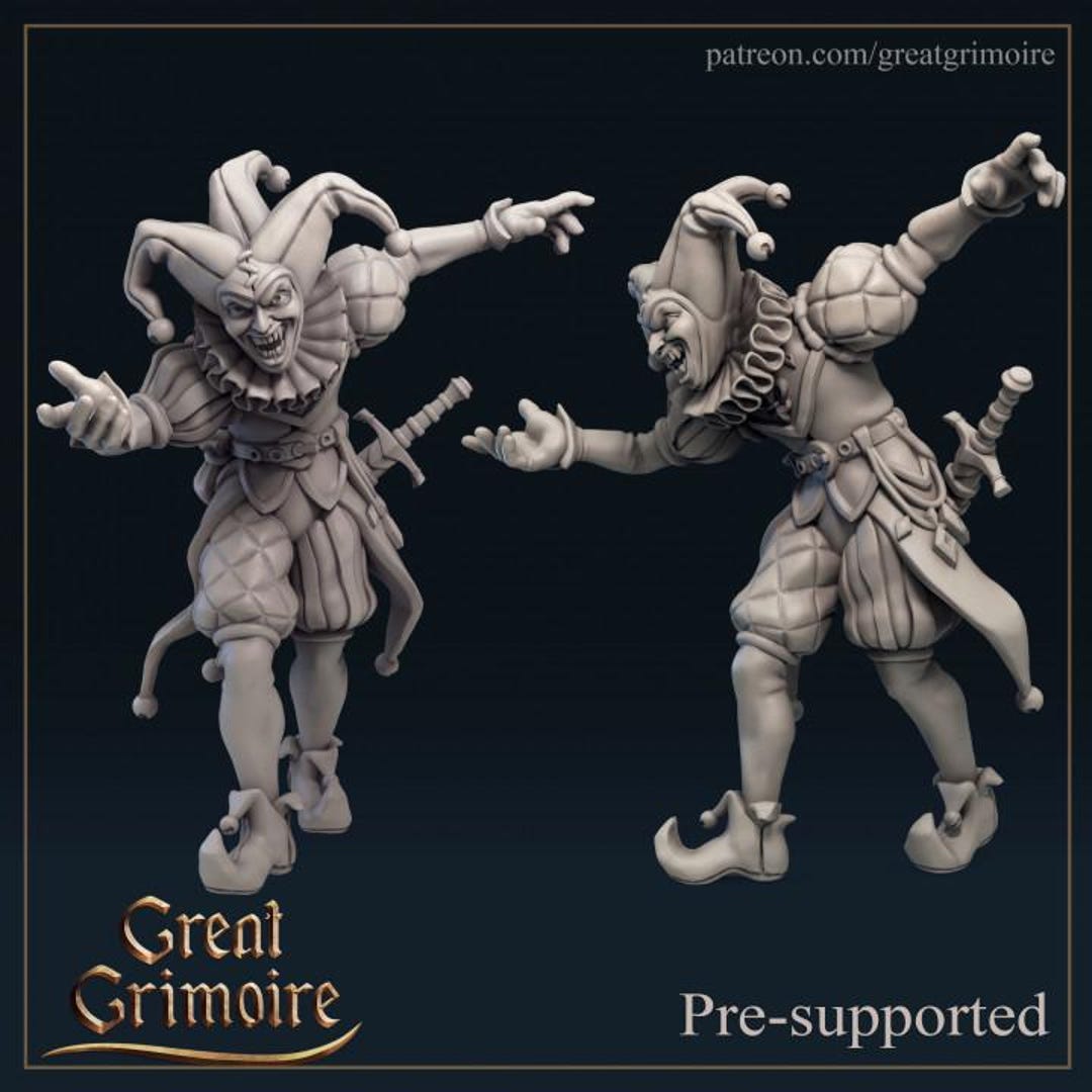1pc the Fool Clown Circus Miniature Dungeons and Dragons 28mm/32mm ...