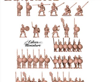 42pc Carthaginian Spearmen15mm 20mm 28mm 32mm 1 35 Scale Ancient Mounted for Wargames History Battle Soldiers 5 Connected Mounts 12 Single