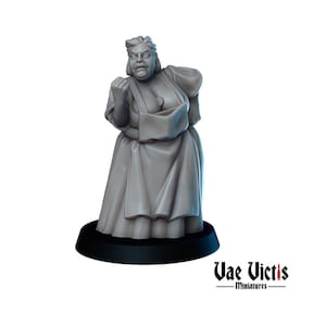 Bareigenaar klaar om te vechten DnD Dungeons and Dragons 28 mm/32 mm Bar Brawl NPC Female Townsfolk TTRPG Fantasy Wargame Mini for Bar Brawl