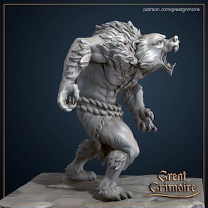 Werebear DnD Dungeons and Dragons 28mm/32mm Monster Figurine DnD Animal Bear Figurine Warrior Bear Fighter