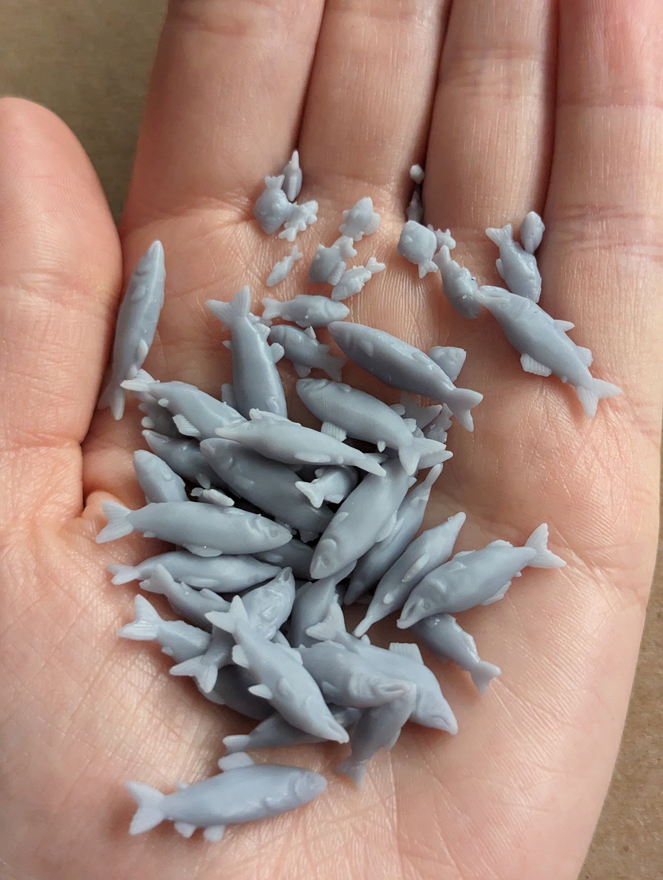 50pc Fish Miniature 3D Printed Dnd Scatter Terrain Dungeons and Dragons ...
