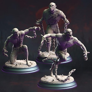 3pc Vampire Miniatures Thralls of the Coven DnD Dungeons and Dragons 28mm/32mm RPG Miniatures Vampire Monster Mob Undead Miniatures