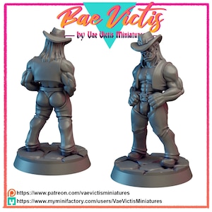 Cowboy orc D&D Donjons et dragons 28 mm 32 mm Far West drôle de cadeau pour DM Bae Victis Orc villageois miniature par Vae Victis Miniatures