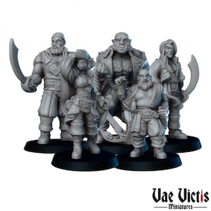 5 Stück Piraten Set 1 NPCs 28mm oder 32mm Skala DnD Miniature Dungeons and Dragons Mini 5E Fantasy Tabletop RPG von Vae Victis