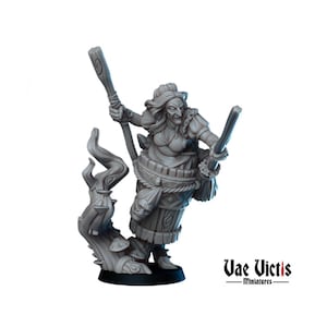 Flying Baba Yaga DnD Dungeons and Dragons 28mm/32mm TTRPG Wargame NPC Miniature Witch Figurine