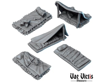 5-delige stapelminiaturen DnD Fantasy RPG Camp miniatuur verspreid terrein 28 mm/32 mm voor Dungeons and Dragons D&D Fantasy TTRPG Wargame