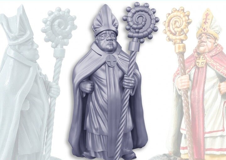 3D Printed Bishop Miniature for Dnd Dungeons and Dragons Tabletop Rpgs ...