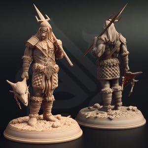 Tribal Orc Miniature Dungeons and Dragons 28mm/32mm/38mm Mini RPG Tabletop Miniature DnD Painting Pathfinder 5e DnD - DmS