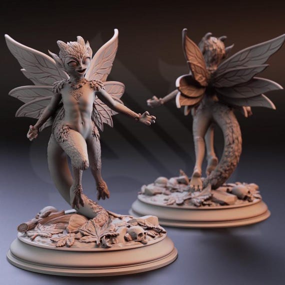 3pc Feral Fairy's Dnd Dungeons and Dragons 28mm/32mm Forest Fairy
