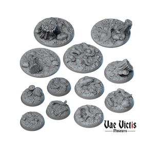 Forest Bases, DnD, Dungeons and Dragons, 25mm 32mm 60mm 100mm, Miniature Base, Tabletop RPG, Pathfinder, Bases by Vae Victis Miniatures