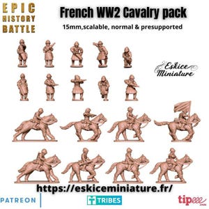 16pc French Cavalry Pack – 15mm 20mm 28mm 32mm 1 35 Scale – Napoleonic or Early Modern Mounted Miniatures for Wargames – Eskice Miniature