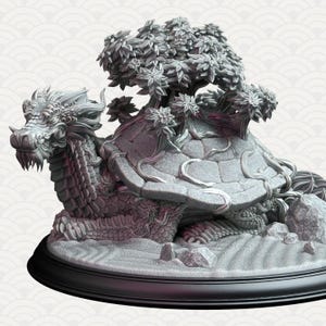 Östlichen Drachen Schildkröte Miniature DnD Dungeons and Dragons 28 mm/32 mm TTRPG Wargame Drachen Kreatur Fantasy RPG Detaillierte 12K Miniatur