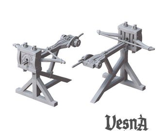 2pc Roman Ballista Scorpion Bolt Thrower Set | 28mm 32mm Resin Siege Engines | Vesna Sculpts