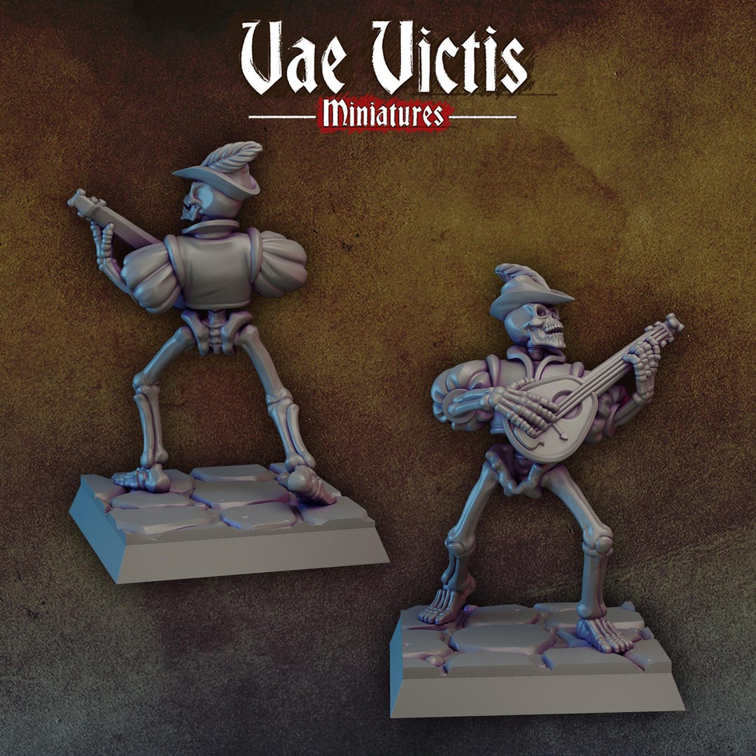 Undead Bard for Dnd Dungeons and Dragons 28mm/32mm Scale Entertainer ...