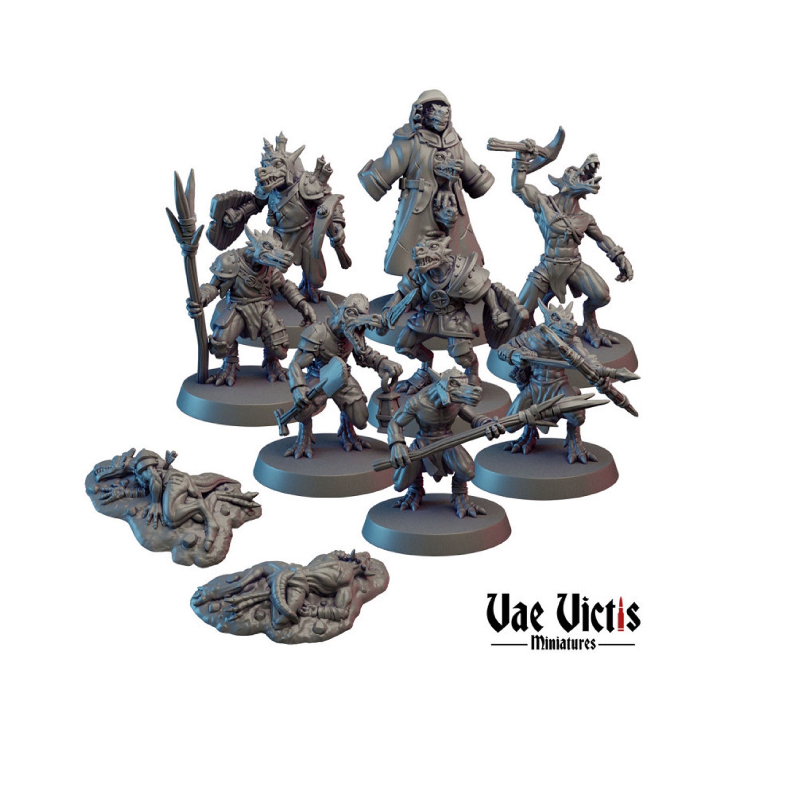 10pc Kobold Miniature Set Dnd Dungeons and Dragons Kobold Army for