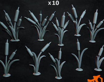10pc Reeds (Basing Bits 1.0) 28mm/32mm TTRPG Fantasy Battlefield Basing Botanical Swamp Wetlands Scatter Reservoir Scenery ElementsZbW