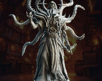 Desollador Lich Anciano - Hendrak / 28 mm/32 mm/38 mm TTRPG Fantasía Oscura Wargaming Miniatura Horror Aberración No Muerto Eldritch Mindflayer Criatura