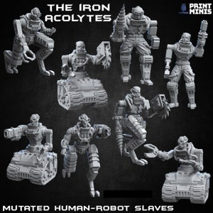 The Iron Acolytes, Prebuilt, Doomsday, Robot, Scifi Miniatures, Dieselpunk Troops - Print Minis