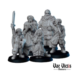 Winter Adventurers for DnD, Explorers, Dungeons and Dragons, 28mm or 32mm D&D Pathfinder by Vae Victis Miniatures
