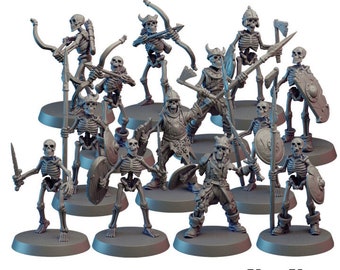 13 Stück Skelett Army Squad D&D Miniature Untote Armee für Tabletop Spiele D&D Kriegsspiele von Vae Victis Miniatures Present für DM