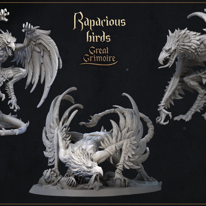 Rapacious Bird DnD Dungeons and Dragons 28mm/32mm TTRPG Wargame Miniatures Large Terror Bird Monster Fantasy Curse of the Celestial Children