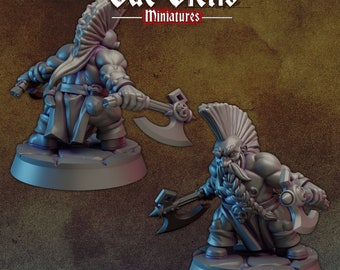 Dwarf Berserker, DnD, Dungeons and Dragons, Dwarf miniature, Warrior, DnD Dungeons, 28mm or 32mm Scale - Vae Victis Miniatures