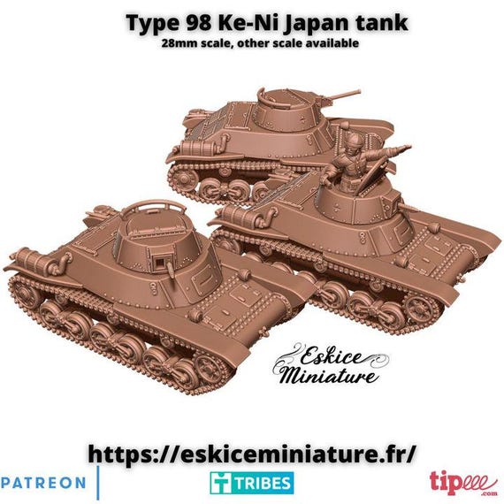 Type 98 Ke Ni Japan Tank WW2 – 15mm 20mm 28mm 32mm 1 35 Scale