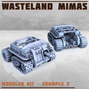 Wasteland Tank Miniature Mimas 28mm/32mm Wargame Tank Vehicle Miniature Optional Trailer Attachment Post Apocalyptic Military Vehicle Mini