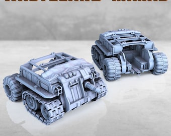 Wasteland Tank Miniature Mimas 28mm/32mm Wargame Tank Vehicle Miniature Optional Trailer Attachment Post Apocalyptic Military Vehicle Mini