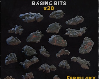 20 pc Lava Flows for Dungeons and Dragons 28mm/32mm Basing Bits DnD Scatter Terrain Scenery Scatter D&D TTRPG Mini Basing Material - ZbW