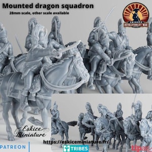 10pc Dragoons American Revolutionary War 15mm 20mm 28mm 32mm 1 35 Scale Historic Cavalry Minis for Wargames & Dioramas, Eskice Miniature
