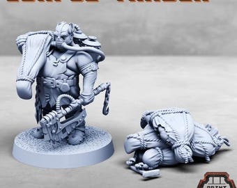Corpse Trader with Body Pile Scatter Miniature Set, 28mm 32mm Resin - Print Minis