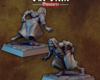 Vampire Spawn DnD Dungeons and Dragons 28mm/32mm Female Evil Miniature TTRPG Fantasy Wargame Figurine