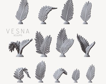 22pc Fantasy Forest Fern for Basing materials and bits DnD Dungeons and Dragons Tabletop RPG Miniature Scatter Terrain Dioramas and TTRPGs