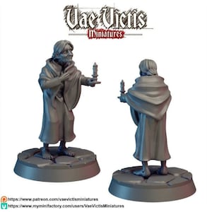 Oma stedelingen NPC DnD Dungeons and Dragons 28 mm/32 mm Hill Dwarf Warband miniatuur TTRPG fantasieminiaturen middeleeuwse dorpeling