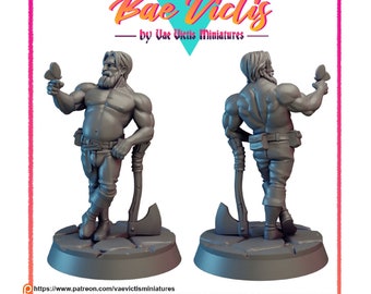 Lumberjack DnD Dungeons and Dragons 28mm/32mm TTRPG Wargame Miniature Fantasy NPC Bae Victis Miniature Gift for DM Townsfolk Villager